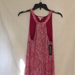 Long maxi dress, pink lotus design